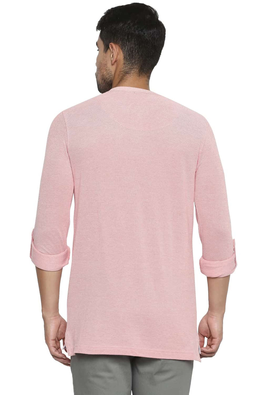 BASICS MUSCLE FIT GEORGIA PEACH HENLEY T SHIRT