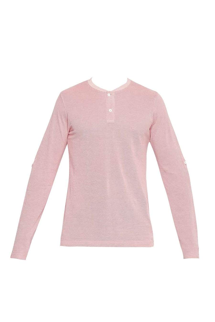BASICS MUSCLE FIT GEORGIA PEACH HENLEY T SHIRT
