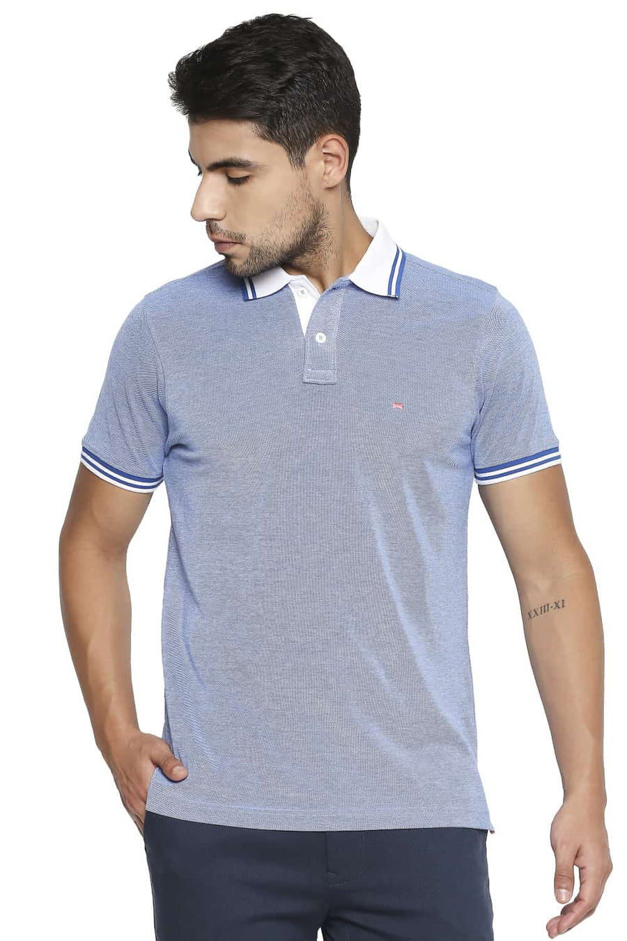 BASICS MUSCLE FIT SKYDIVER POLO T SHIRT