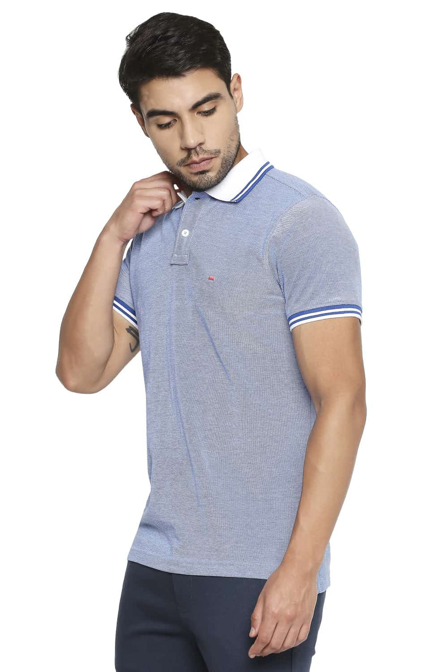 BASICS MUSCLE FIT SKYDIVER POLO T SHIRT