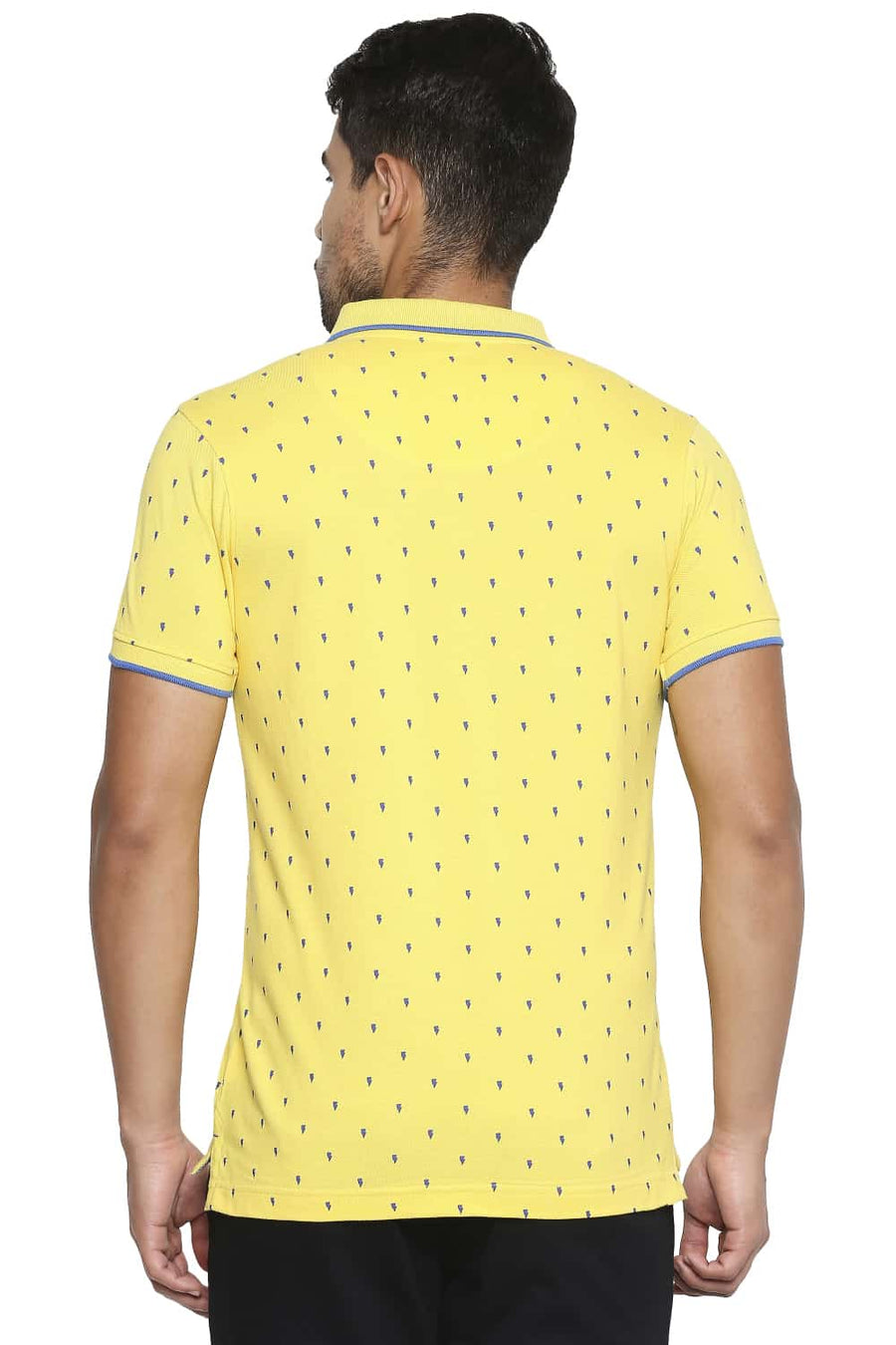 BASICS MUSCLE FIT HABANERO GOLD PRINTED POLO T SHIRT