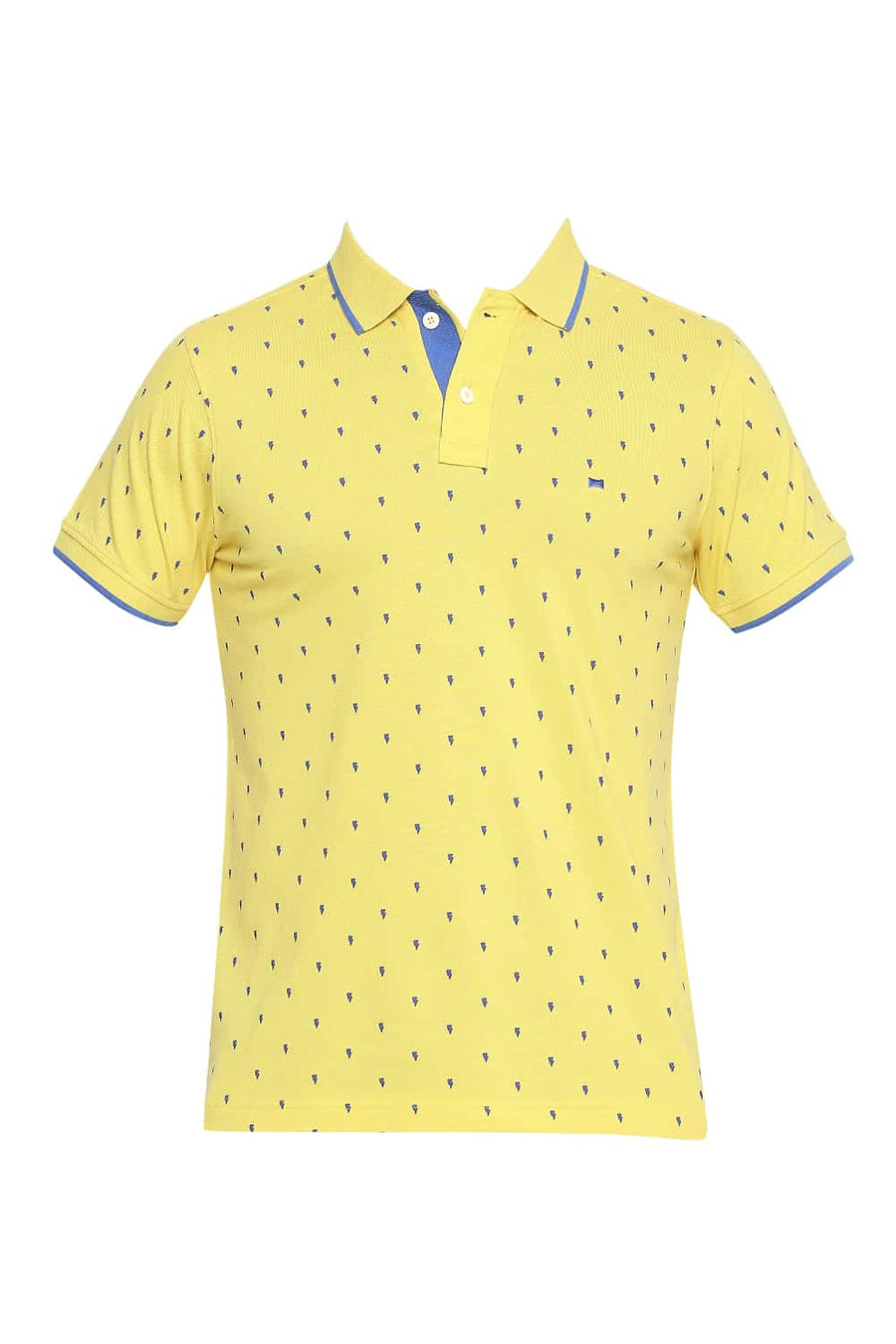 BASICS MUSCLE FIT HABANERO GOLD PRINTED POLO T SHIRT