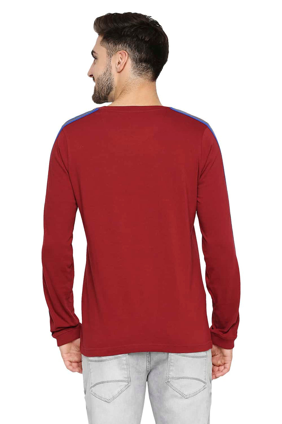 BASICS MUSCLE FIT RHUBARB RED CREW NECK T-SHIRT