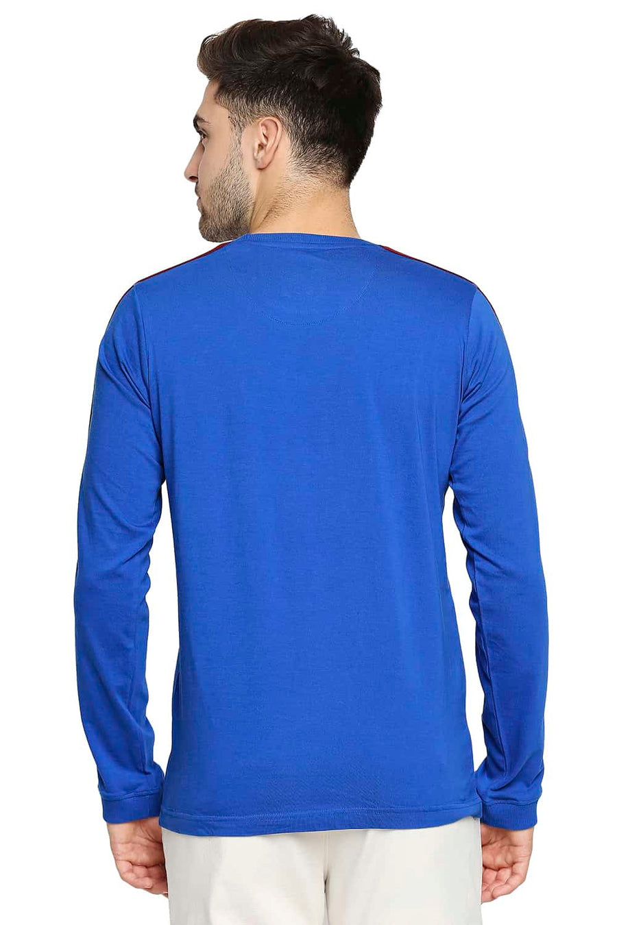 BASICS MUSCLE FIT LAPIS BLUE CREW NECK T-SHIRT