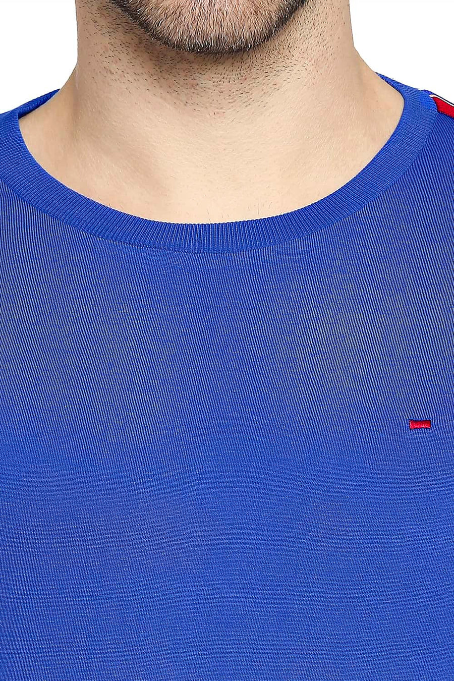 BASICS MUSCLE FIT LAPIS BLUE CREW NECK T-SHIRT