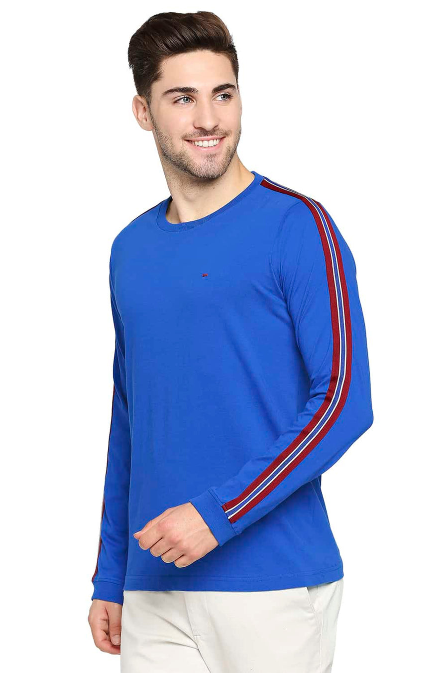 BASICS MUSCLE FIT LAPIS BLUE CREW NECK T-SHIRT