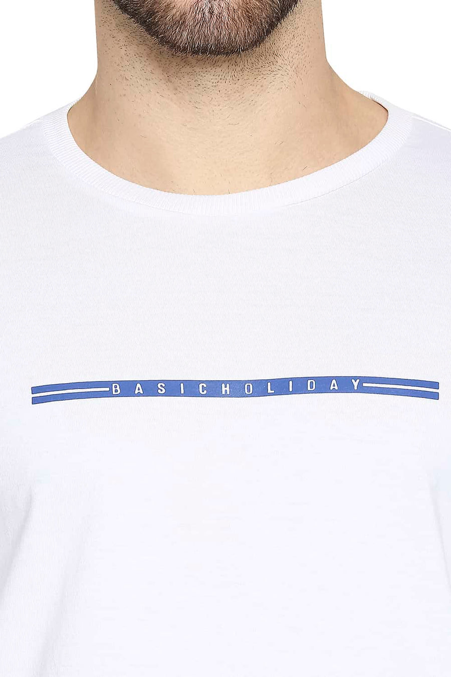 BASICS MUSCLE FIT BRIGHT WHITE CREW NECK T-SHIRT