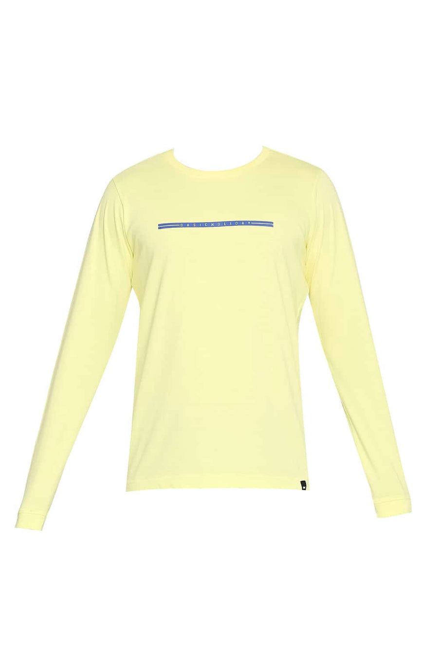 BASICS MUSCLE FIT YELLOW PEAR CREW NECK T-SHIRT