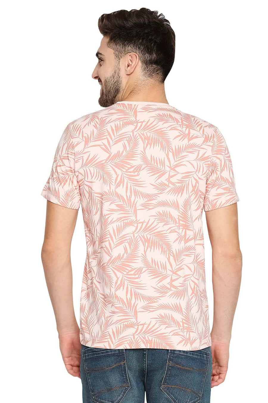 BASICS MUSCLE FIT PINK SALT CREW NECK T-SHIRT