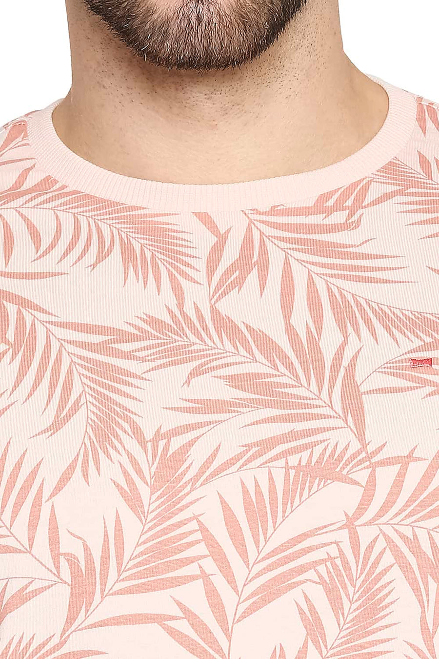 BASICS MUSCLE FIT PINK SALT CREW NECK T-SHIRT