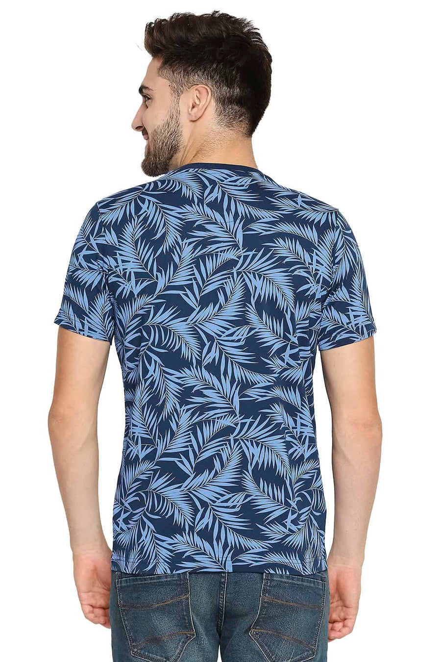 BASICS MUSCLE FIT BLUE OPAL CREW NECK T-SHIRT