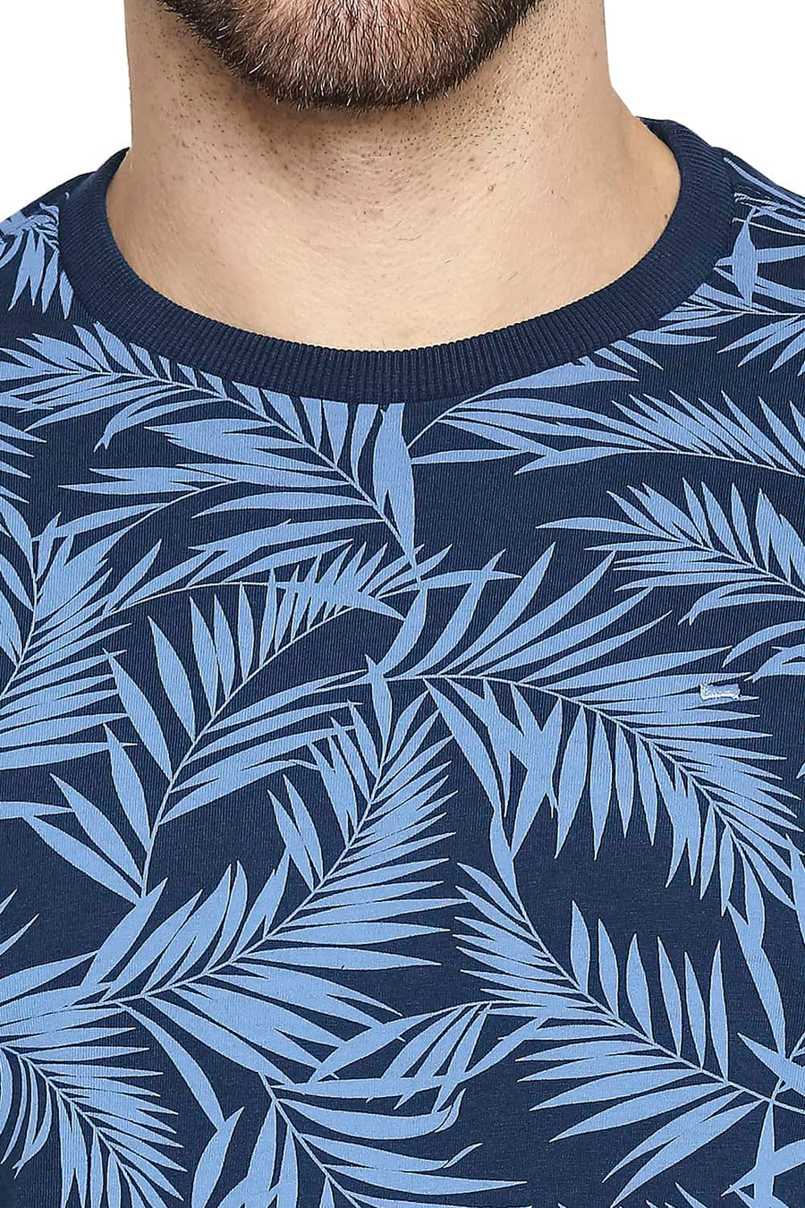 BASICS MUSCLE FIT BLUE OPAL CREW NECK T-SHIRT