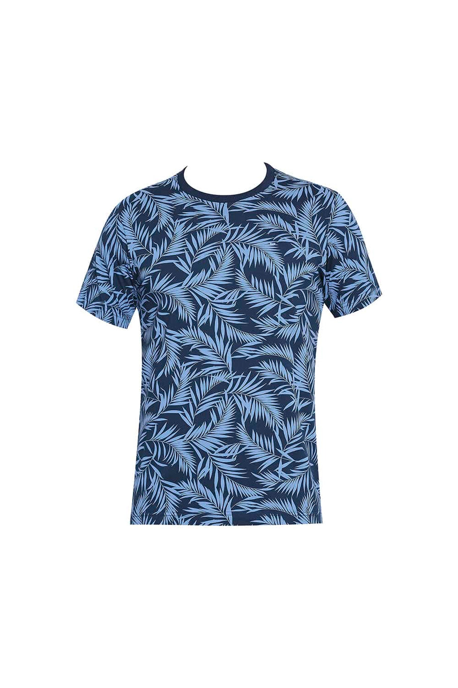 BASICS MUSCLE FIT BLUE OPAL CREW NECK T-SHIRT