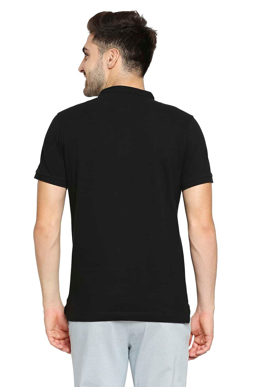 BASICS MUSCLE FIT BLACK BEAUTY POLO T-SHIRT