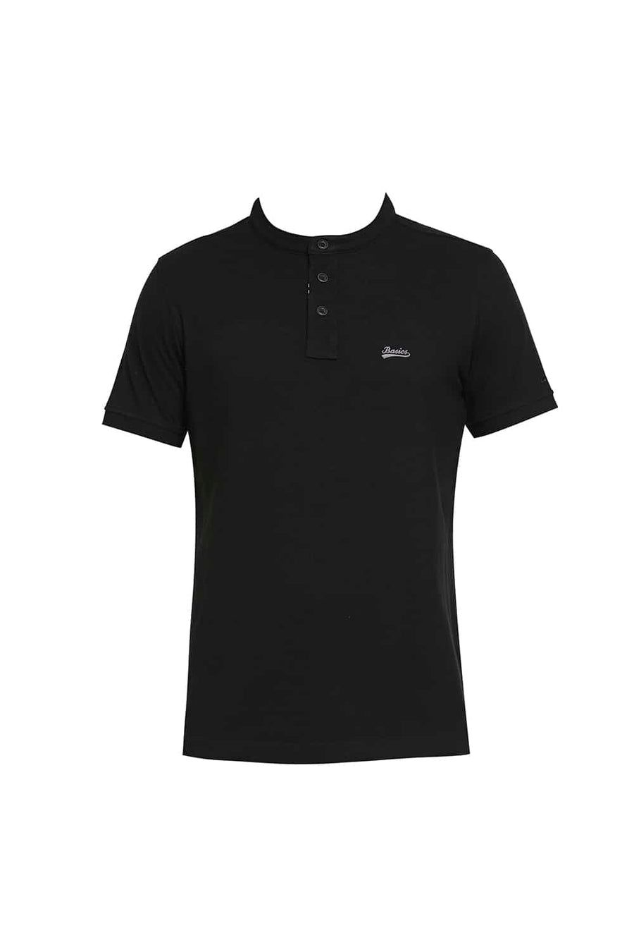 BASICS MUSCLE FIT BLACK BEAUTY POLO T-SHIRT