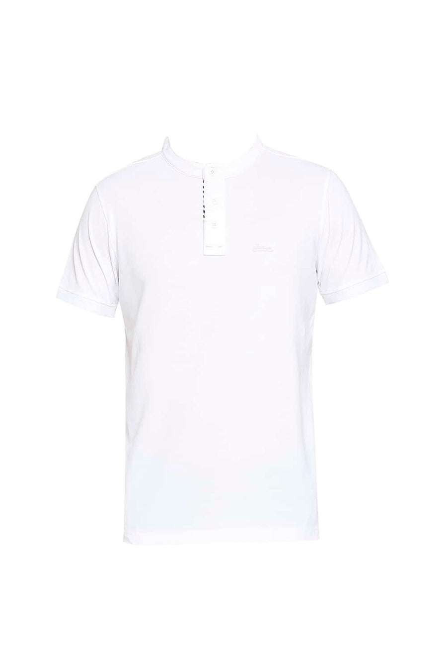 BASICS MUSCLE FIT BRIGHT WHITE POLO T-SHIRT