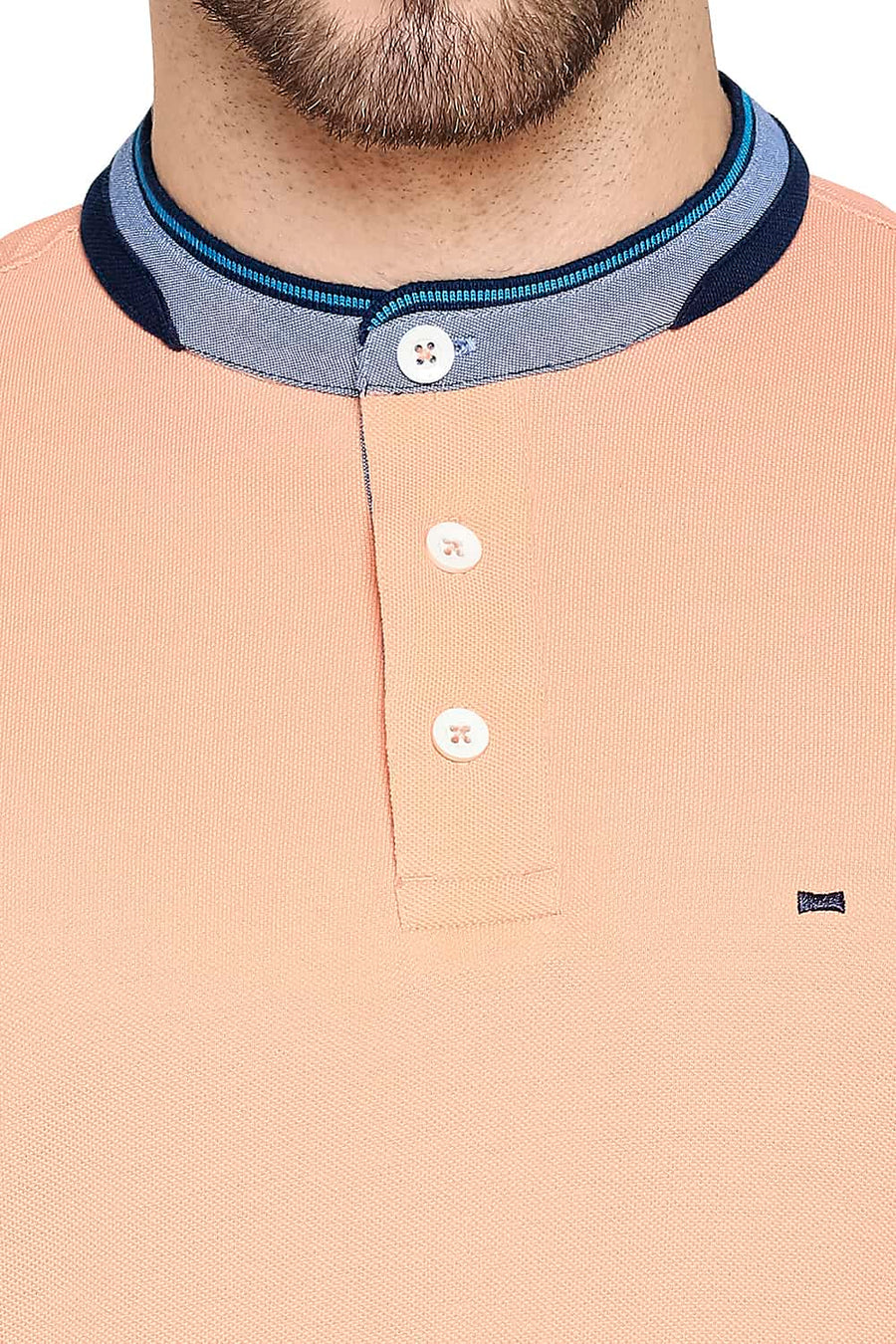 BASICS MUSCLE FIT PEACH PEARL POLO T-SHIRT