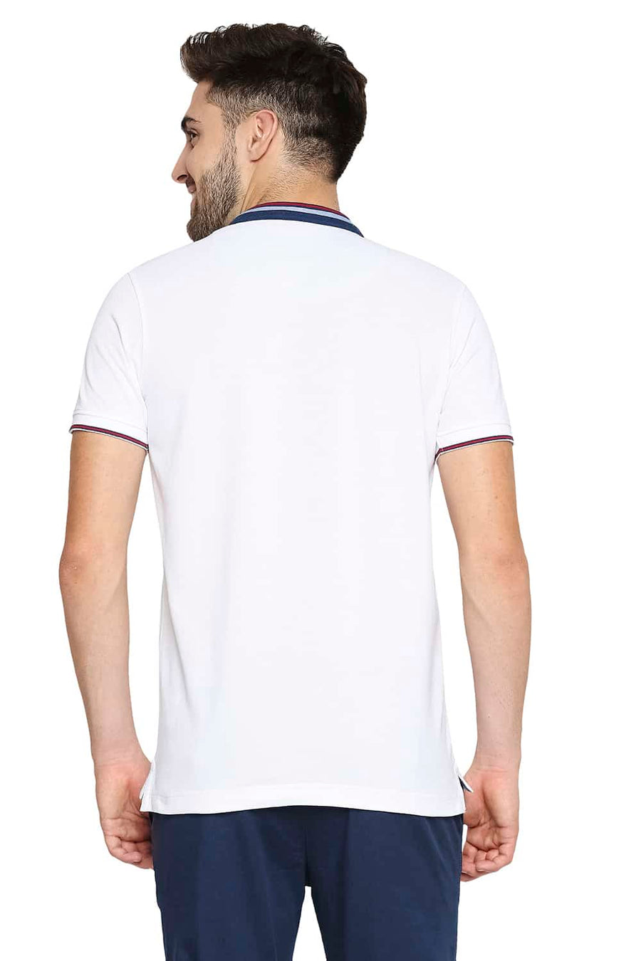 BASICS MUSCLE FIT BRIGHT WHITE POLO T-SHIRT