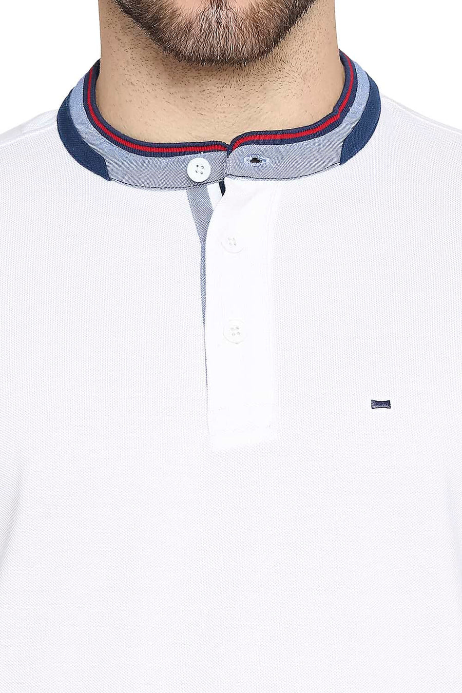 BASICS MUSCLE FIT BRIGHT WHITE POLO T-SHIRT