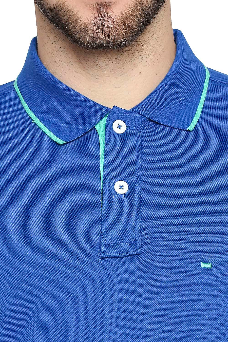 BASICS MUSCLE FIT LAPIS BLUE POLO T-SHIRT
