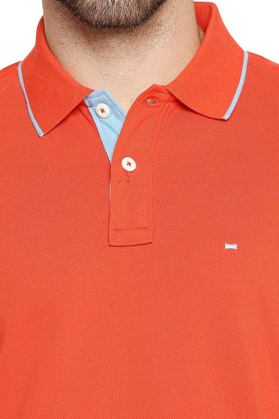 BASICS MUSCLE FIT FIESTA RED POLO T-SHIRT