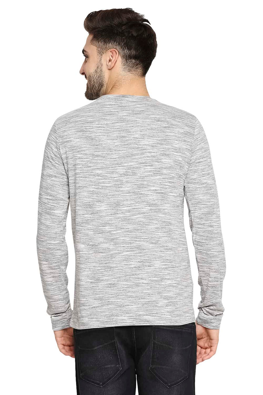 BASICS MUSCLE FIT VAPOUR GREY CREW NECK T-SHIRT