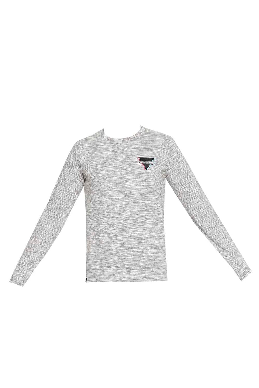 BASICS MUSCLE FIT VAPOUR GREY CREW NECK T-SHIRT