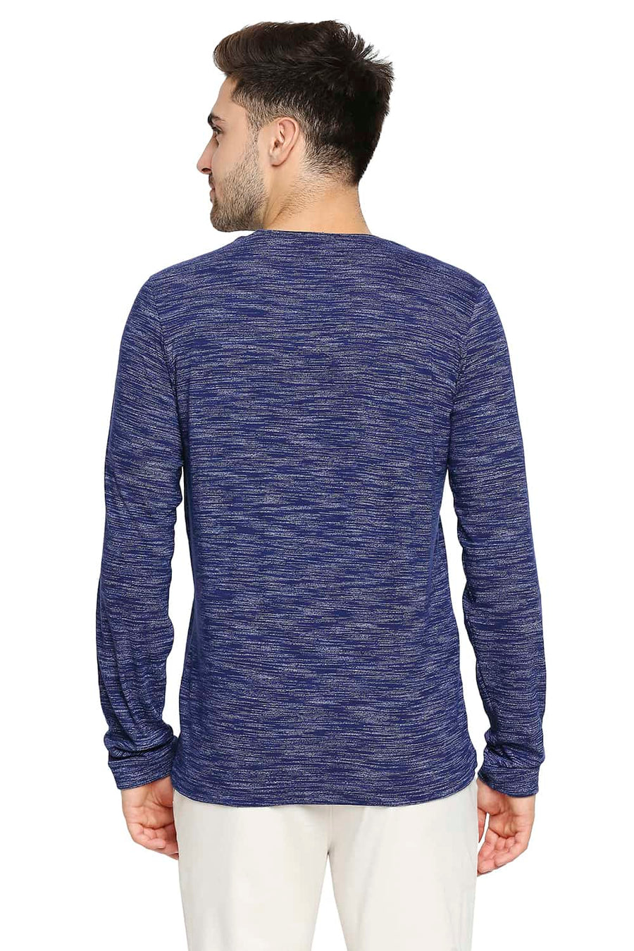 BASICS MUSCLE FIT BLUE QUARTZ CREW NECK T-SHIRT