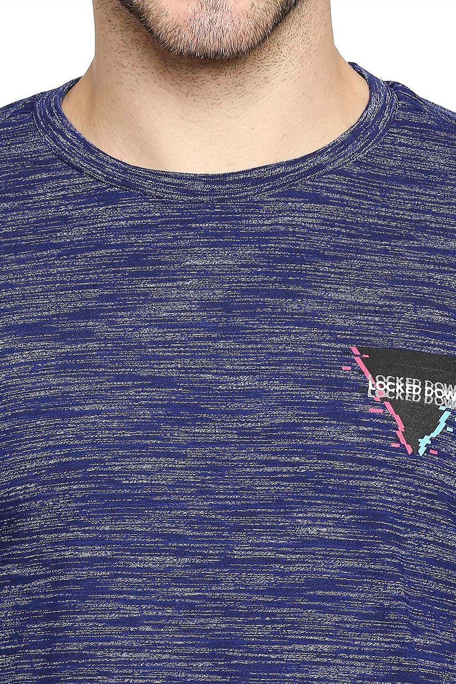 BASICS MUSCLE FIT BLUE QUARTZ CREW NECK T-SHIRT
