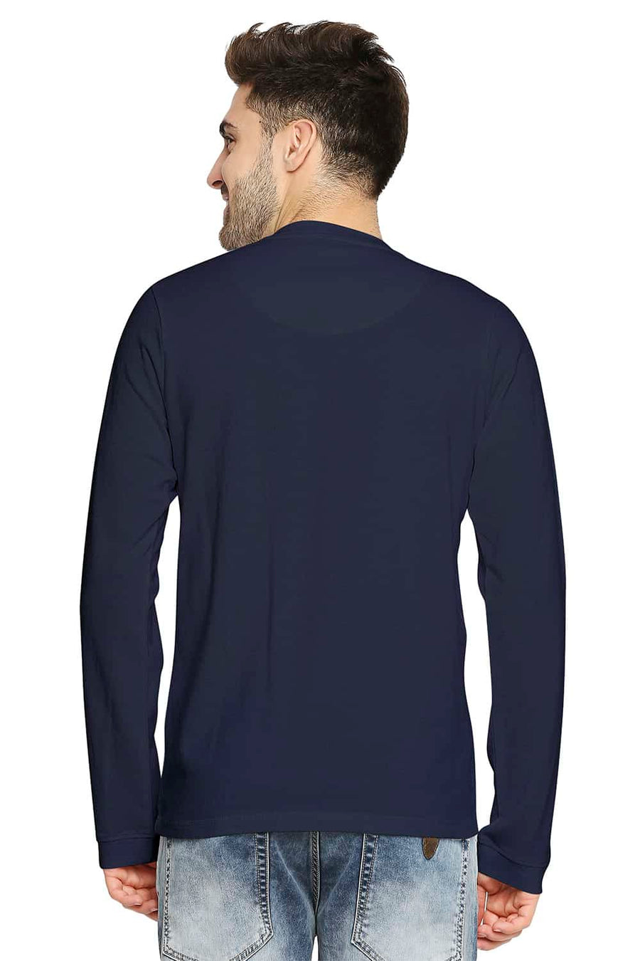 BASICS MUSCLE FIT DRESS BLUES HENLEY T-SHIRT