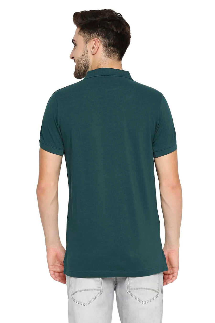 BASICS MUSCLE FIT PONDEROSA PINE GREEN POLO T-SHIRT