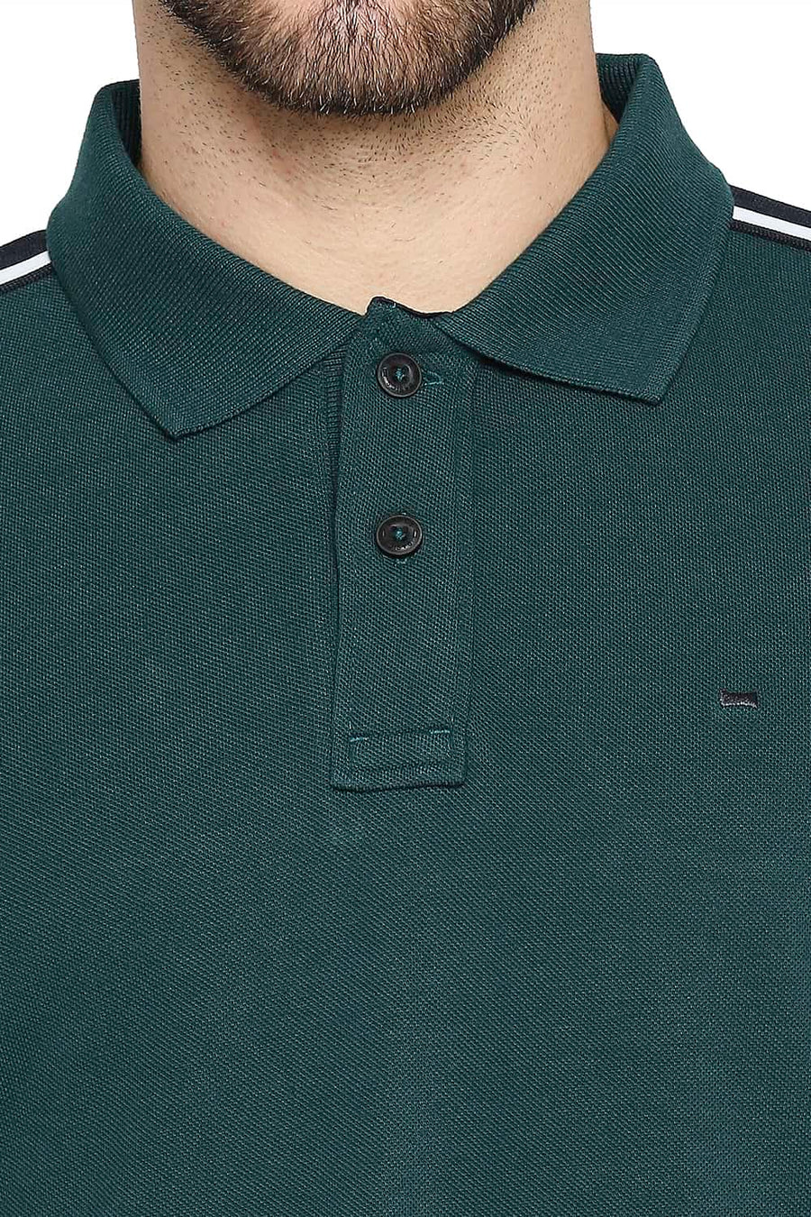 BASICS MUSCLE FIT PONDEROSA PINE GREEN POLO T-SHIRT
