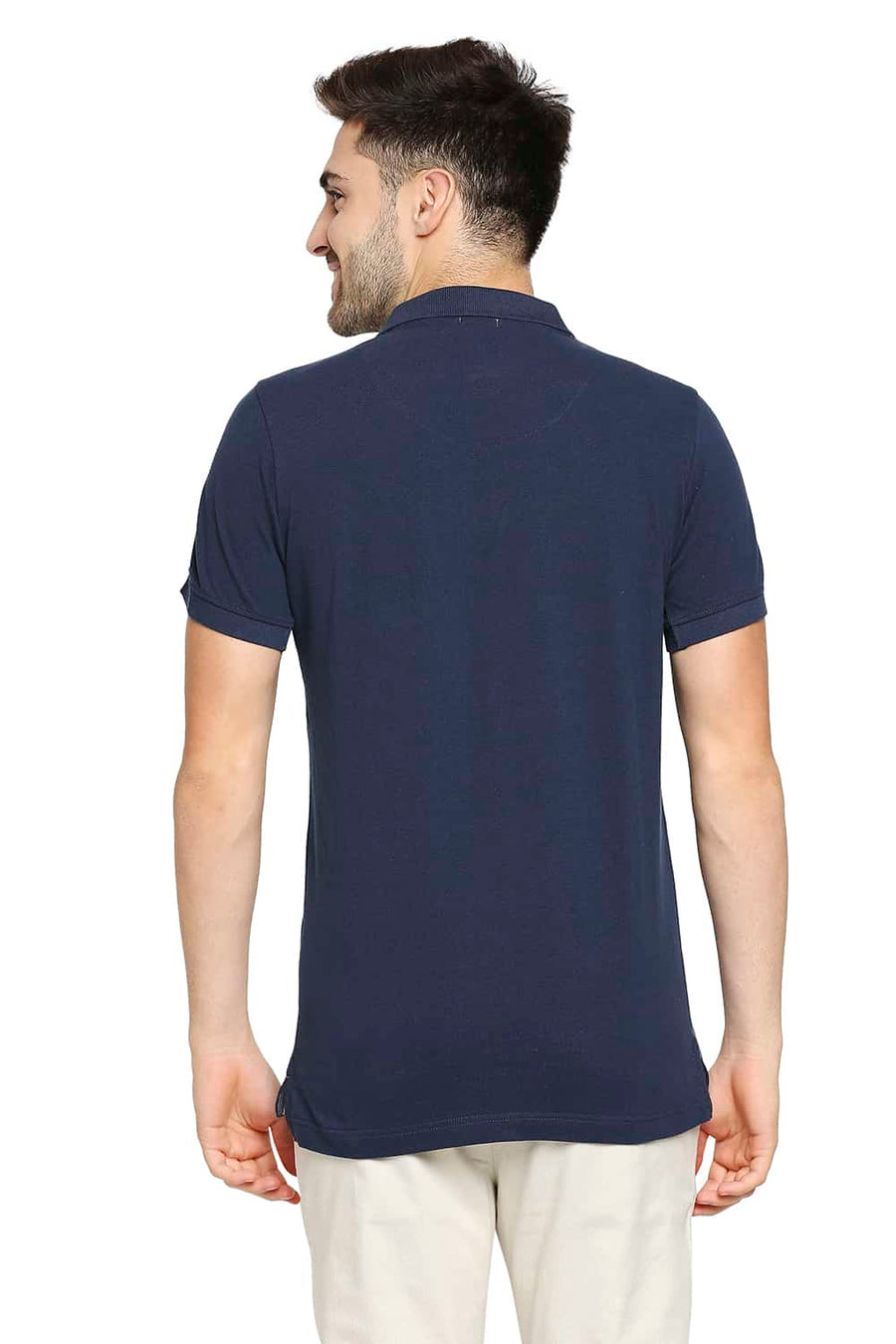 BASICS MUSCLE FIT DRESS BLUES POLO T-SHIRT