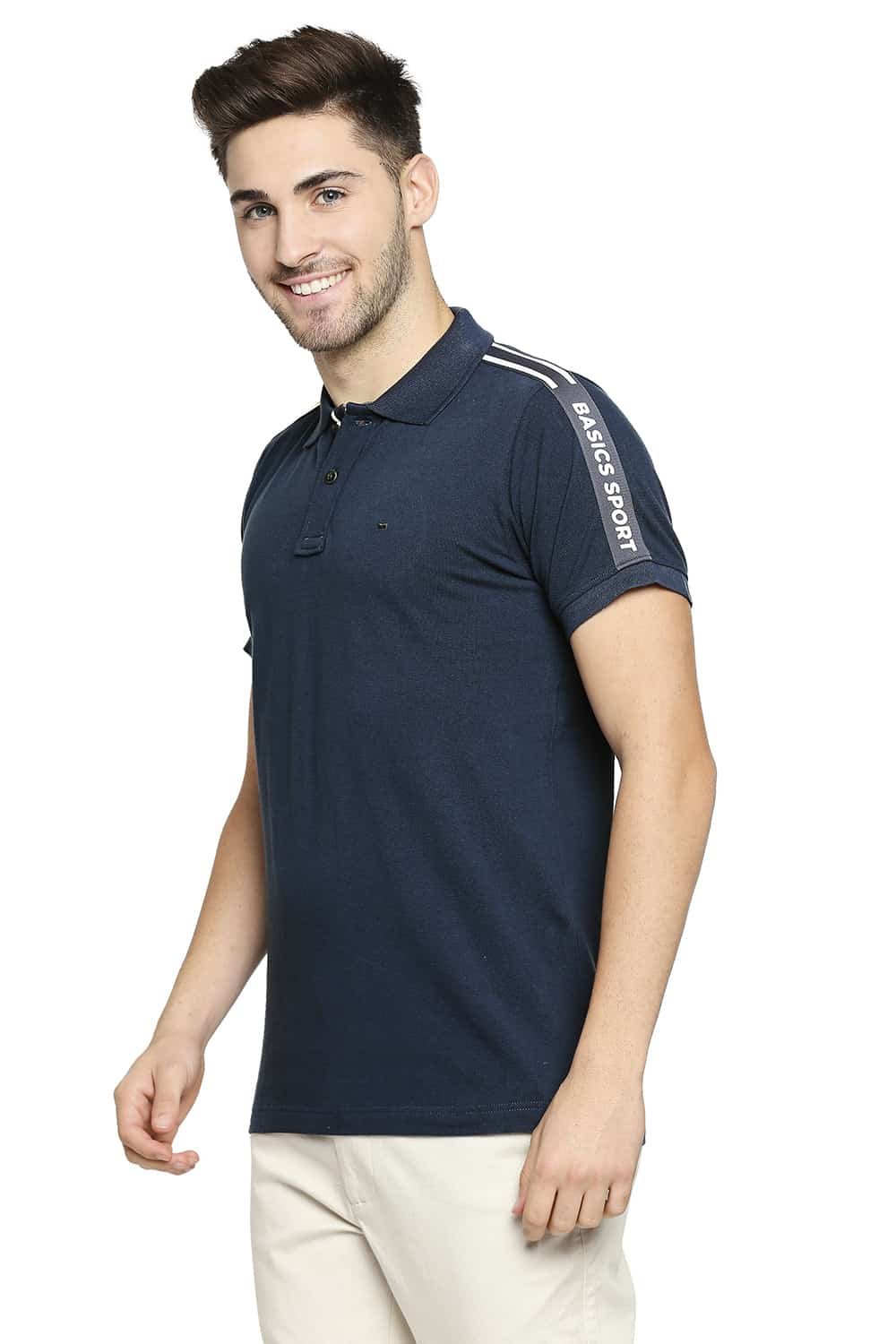 BASICS MUSCLE FIT POLO T-SHIRT