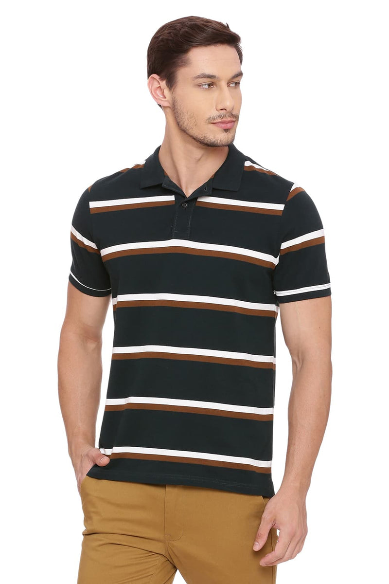 BASICS MUSCLE FIT POLO T SHIRT