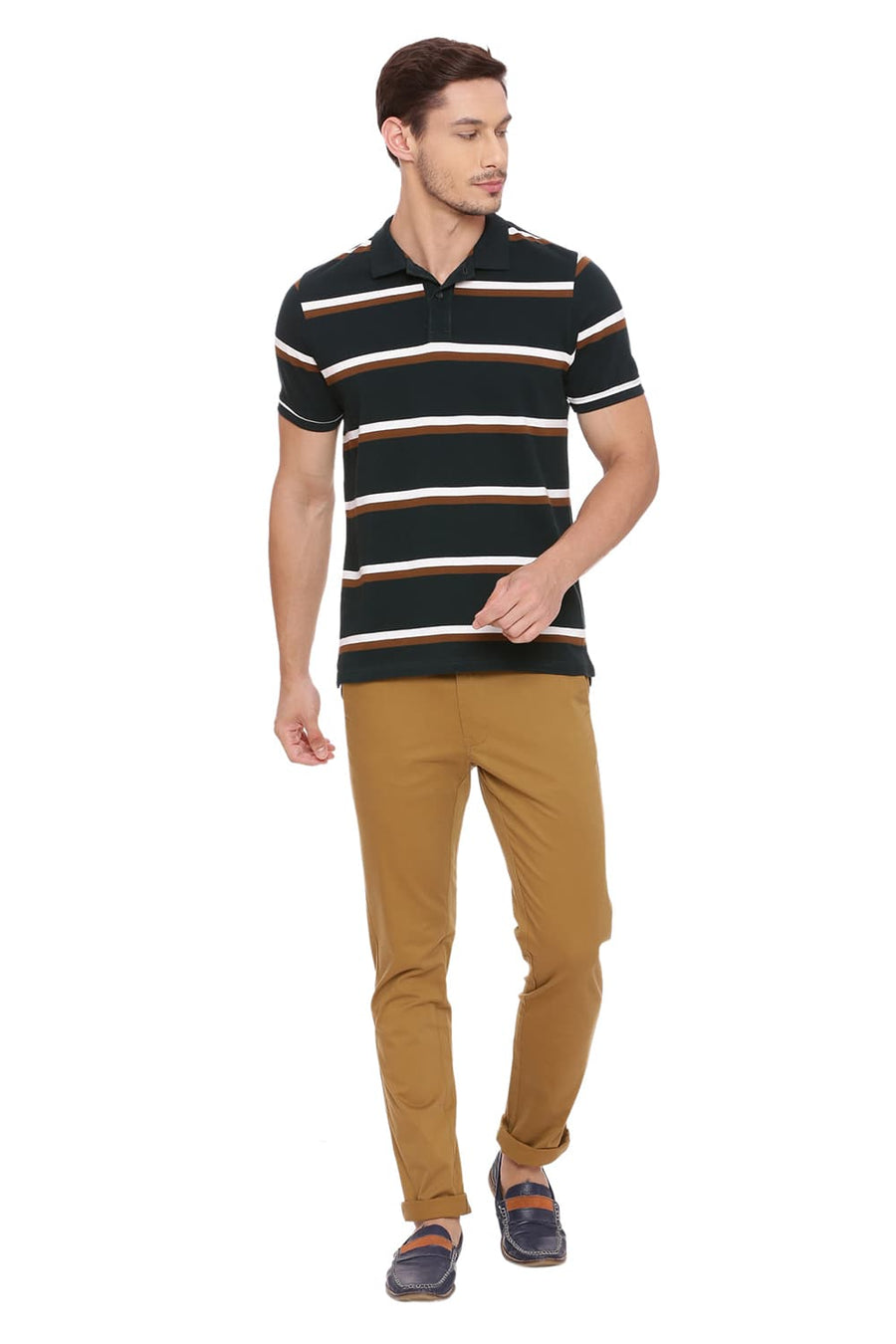 BASICS MUSCLE FIT GREEN GABLES POLO T SHIRT