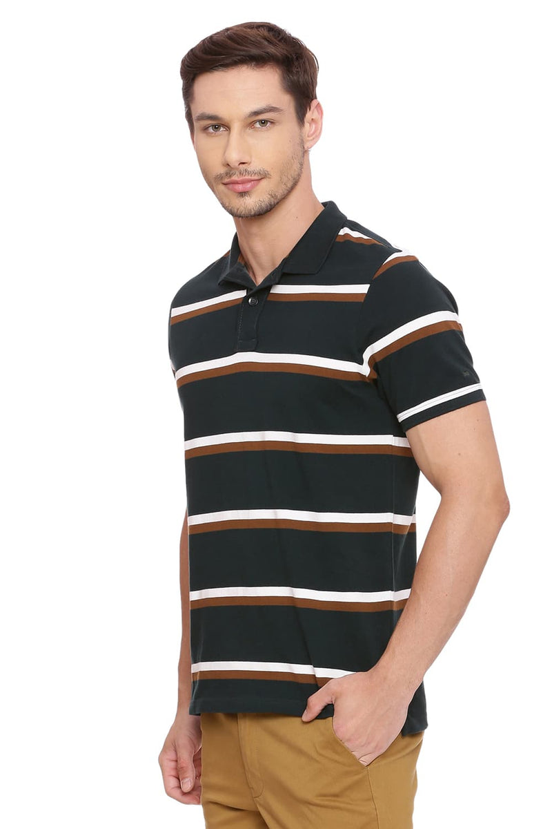 BASICS MUSCLE FIT POLO T SHIRT