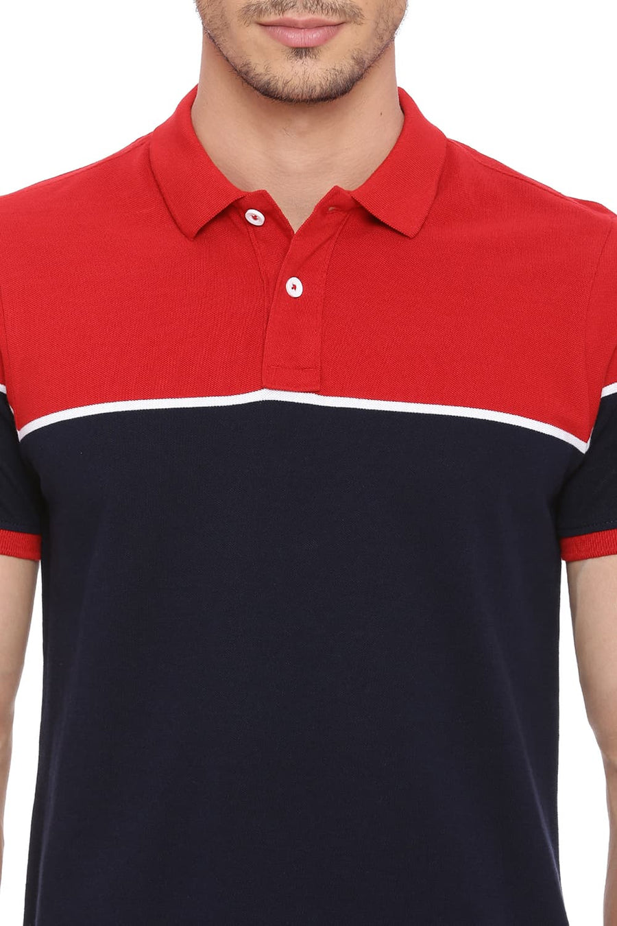 BASICS MUSCLE FIT DRESS NAVY POLO T SHIRT