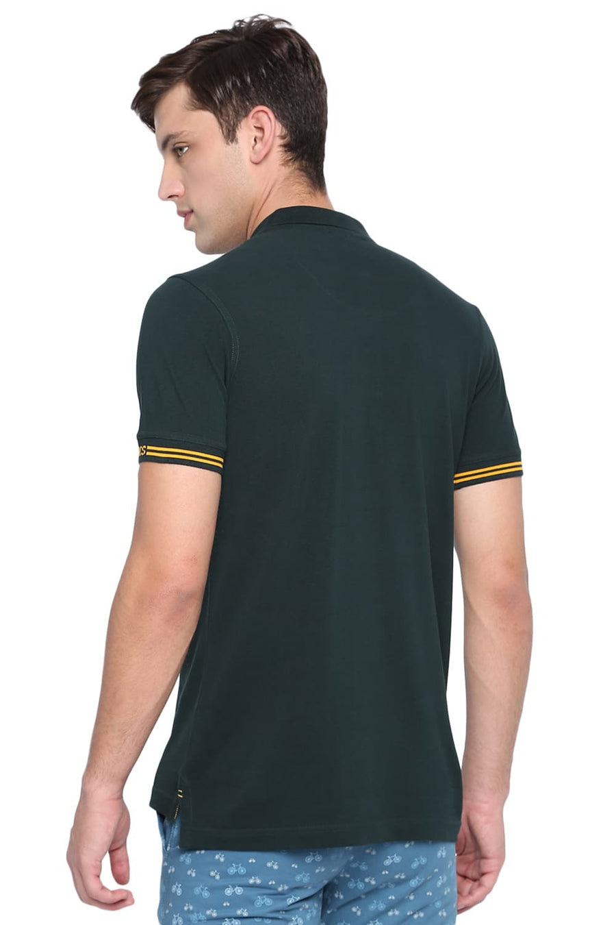 BASICS MUSCLE FIT UNI GREEN POLO T SHIRT