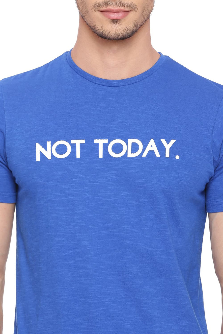 BASICS MUSCLE FIT CLASSIC BLUE CREW NECK T SHIRT