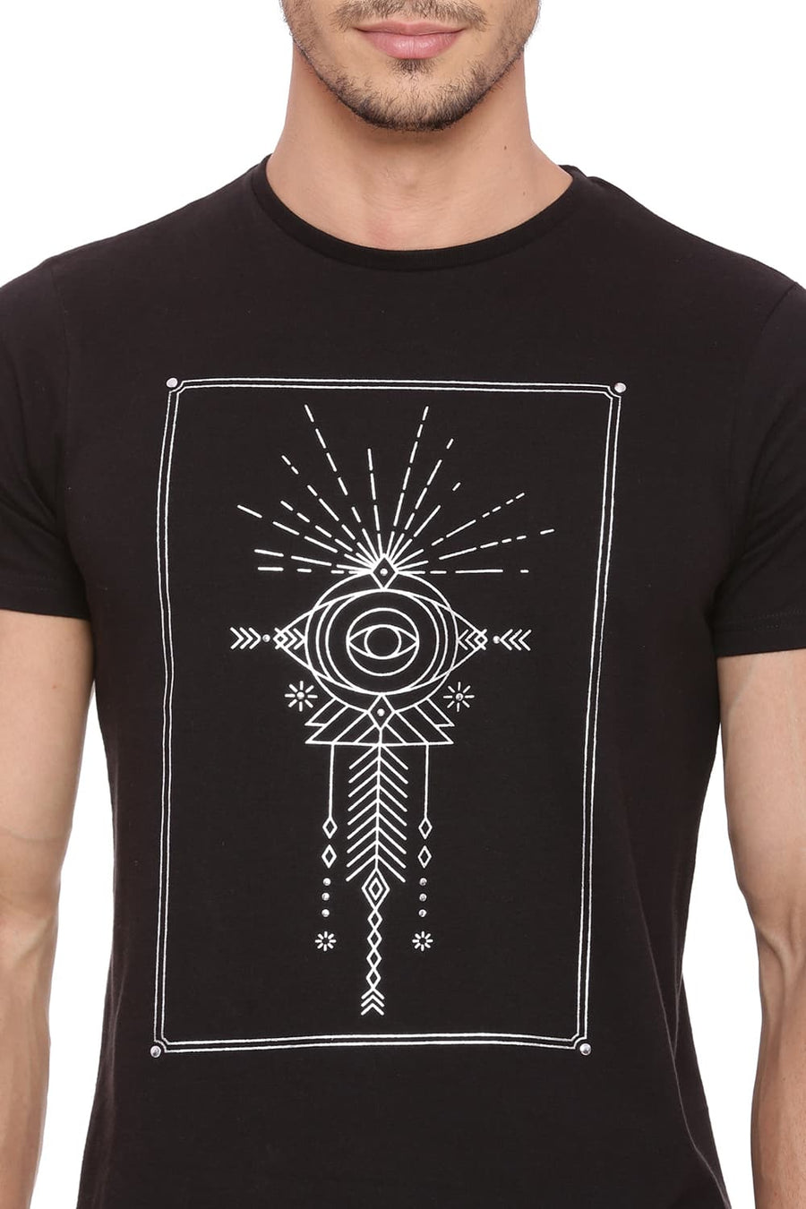 BASICS MUSCLE FIT BLACK CREW NECK T SHIRT