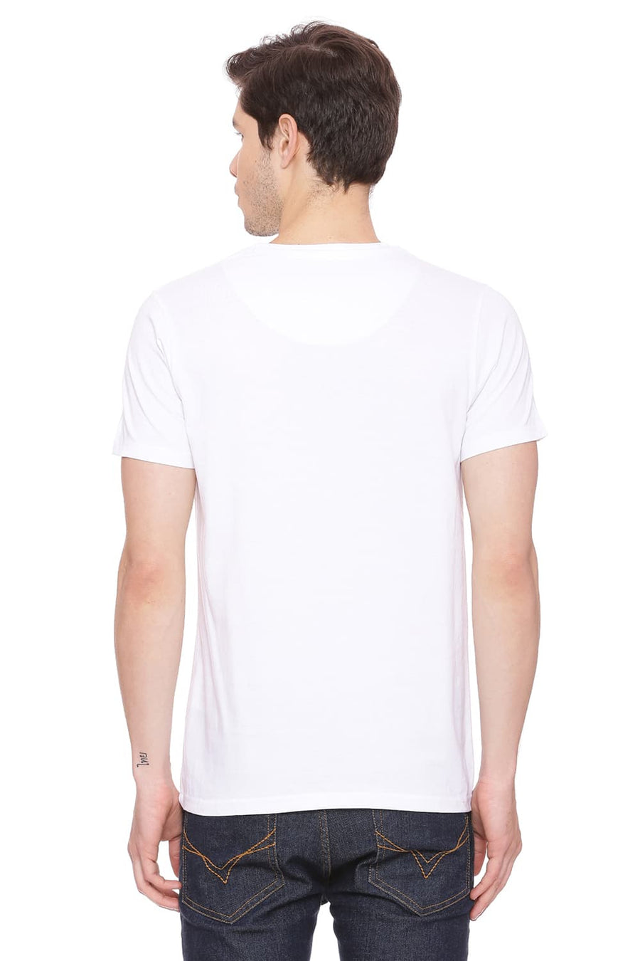 BASICS MUSCLE FIT BRIGHT WHITE CREW NECK T SHIRT