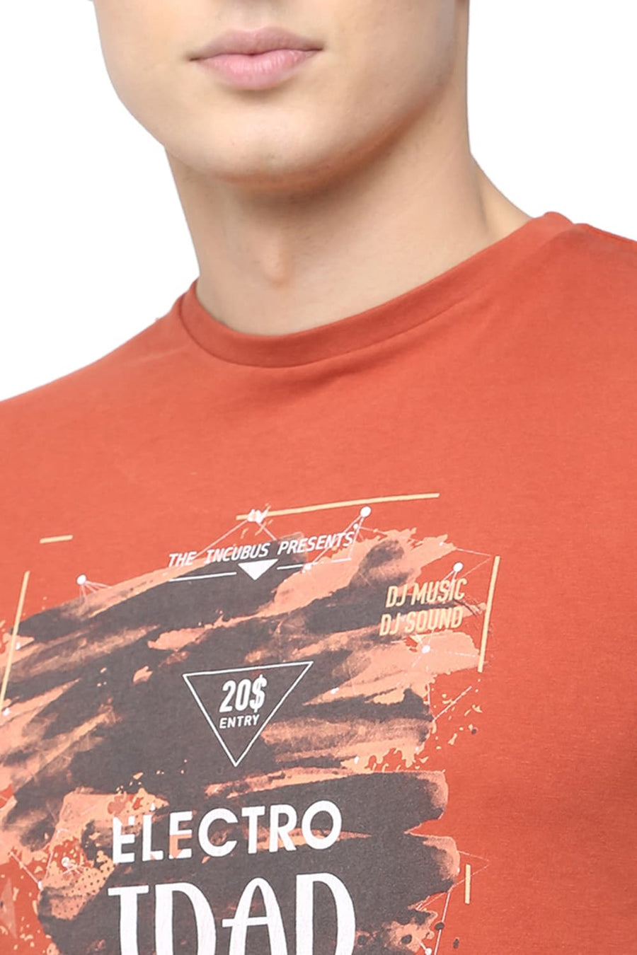 BASICS MUSCLE FIT BAKED CLAY CREW NECK T SHIRT