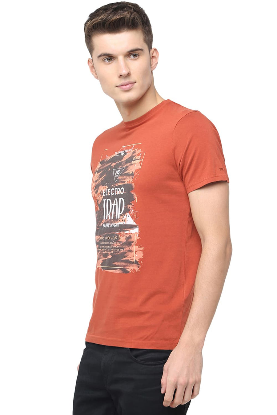 BASICS MUSCLE FIT BAKED CLAY CREW NECK T SHIRT