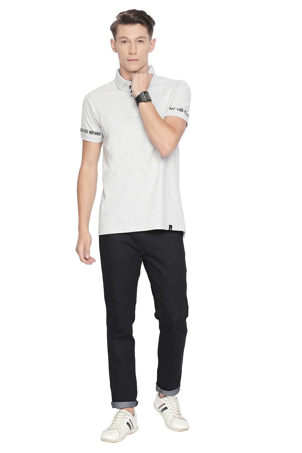 BASICS MUSCLE FIT POLO T SHIRT