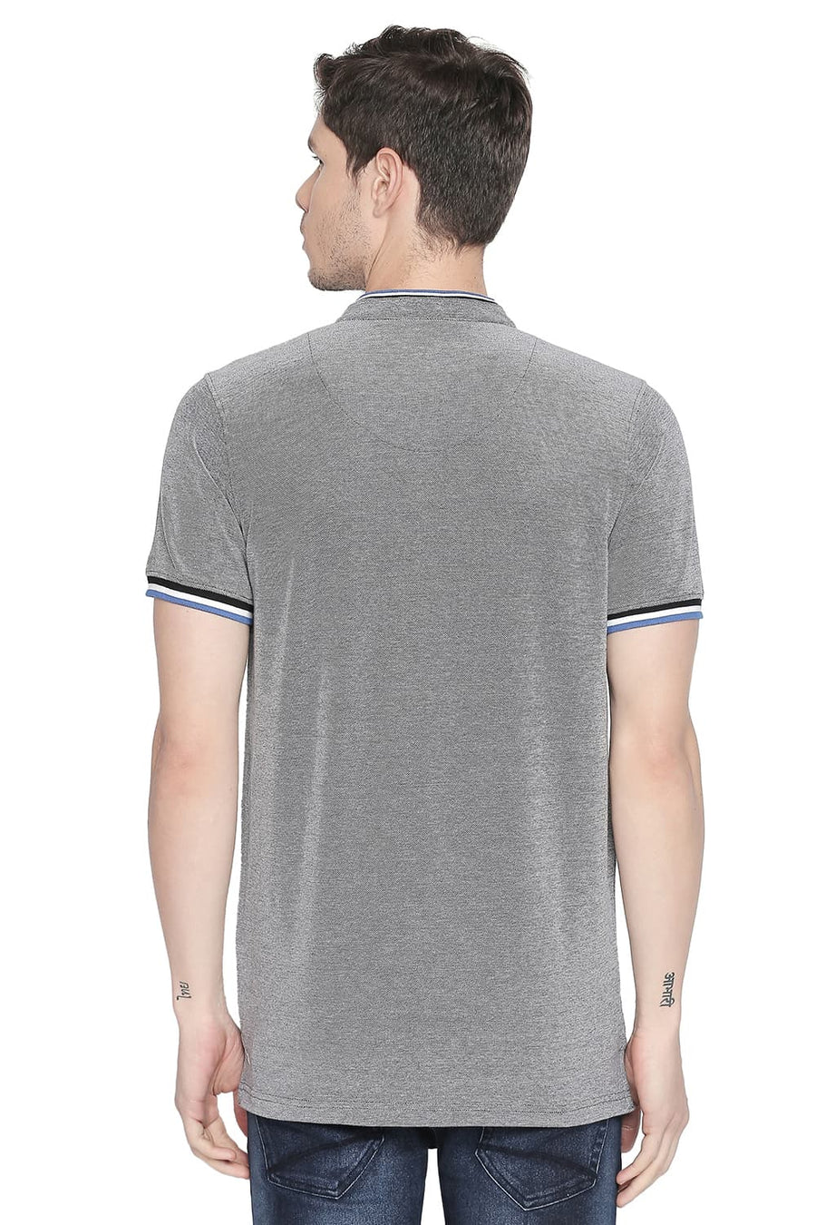 BASICS MUSCLE FIT BLACK BEAUTY POLO T SHIRT