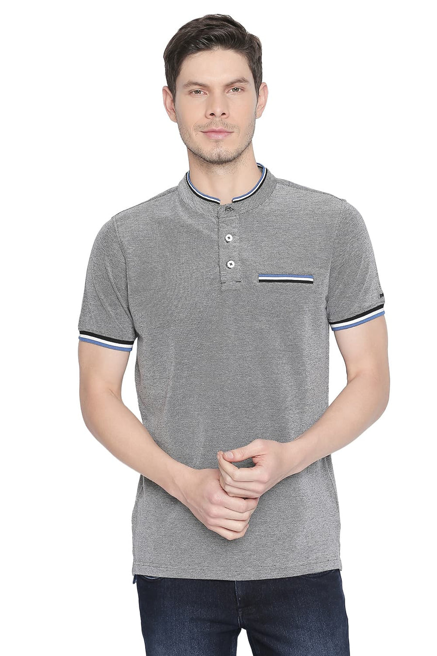 BASICS MUSCLE FIT BLACK BEAUTY POLO T SHIRT