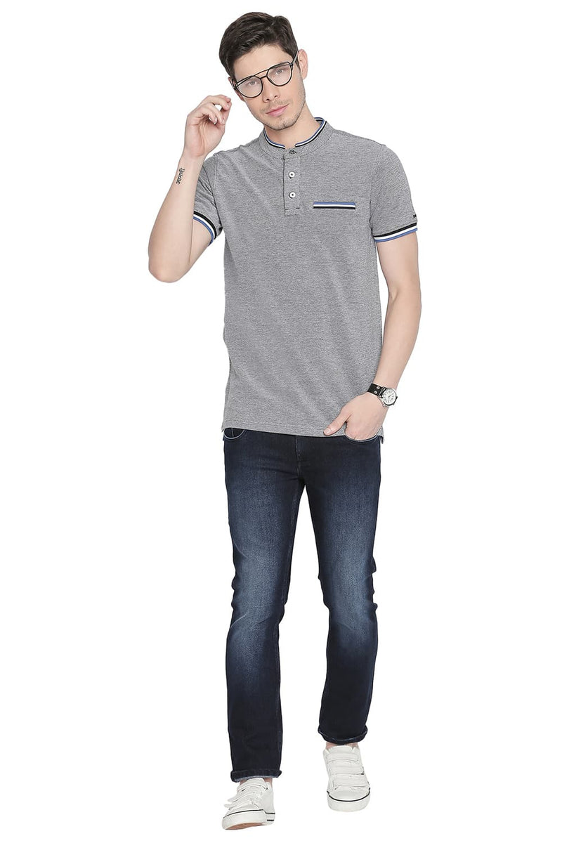 BASICS MUSCLE FIT POLO T SHIRT