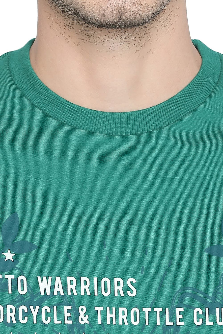 BASICS MUSCLE FIT ULTRAMARINE GREEN CREW NECK T SHIRT