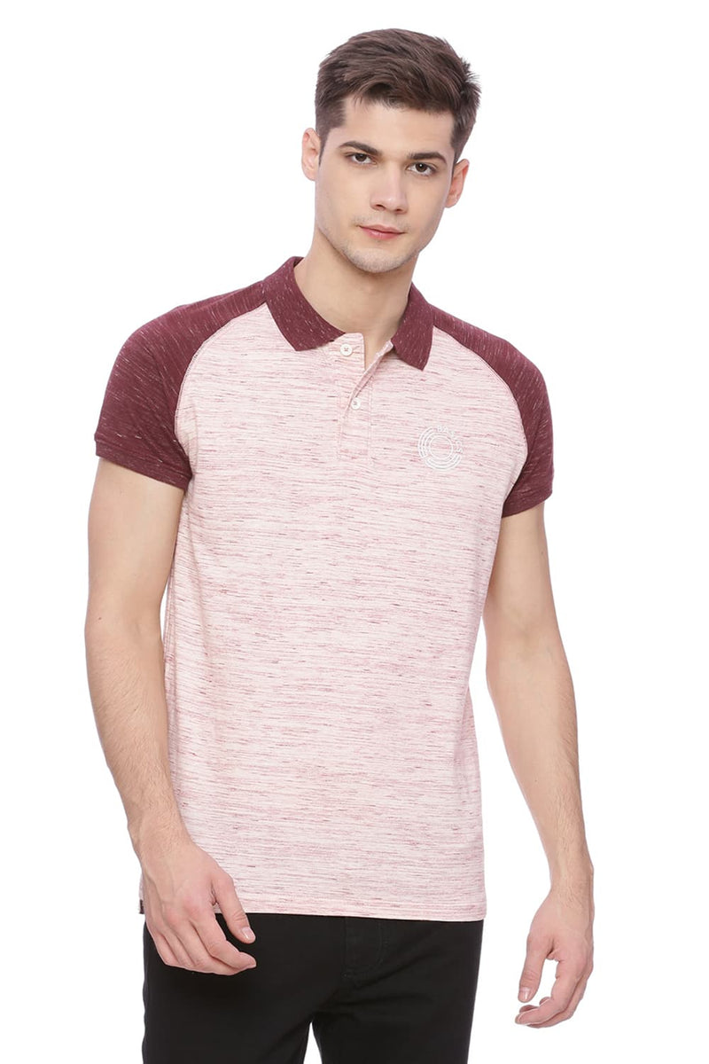 BASICS MUSCLE FIT RAGLAN POLO T SHIRT